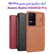 کیف چرمی نیلکین Xiaomi Redmi K50 / K50 Pro Nillkin Qin Pro Leather دارای محافظ دوربین