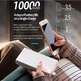 پاور بانک فست شارژ 10000 میلی آمپر اوریکو ORICO K10000mAh Smart Power Bank