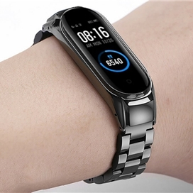 بند فلزی براق دستبند سلامتی شیائومی می بند 5 و 6 Xiaomi Mi Band 5/6 Metal Strap