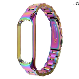 بند فلزی براق دستبند سلامتی شیائومی می بند 5 و 6 Xiaomi Mi Band 5/6 Metal Strap