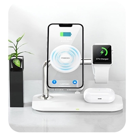 شارژر بی سیم رومیزی 15 وات رسی Recci 3 in 1 Magnetic Wireless Charger RCW-20