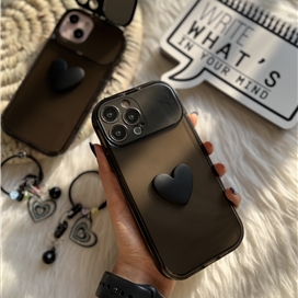 قاب Black Heart لنز آینه ای آویز دار مناسب برای Apple iphone 11 Pro