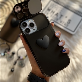 قاب Black Heart لنز آینه ای آویز دار مناسب برای Apple iphone 11 Pro