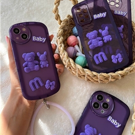 قاب Purple Baby با بند قلبی مناسب برای Apple iphone 14